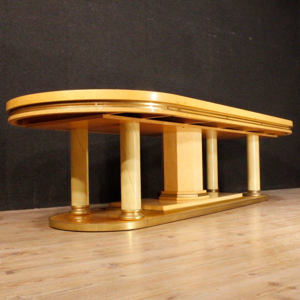 Italian Conference Table In Exotic Wood From 20th Century-photo-1
