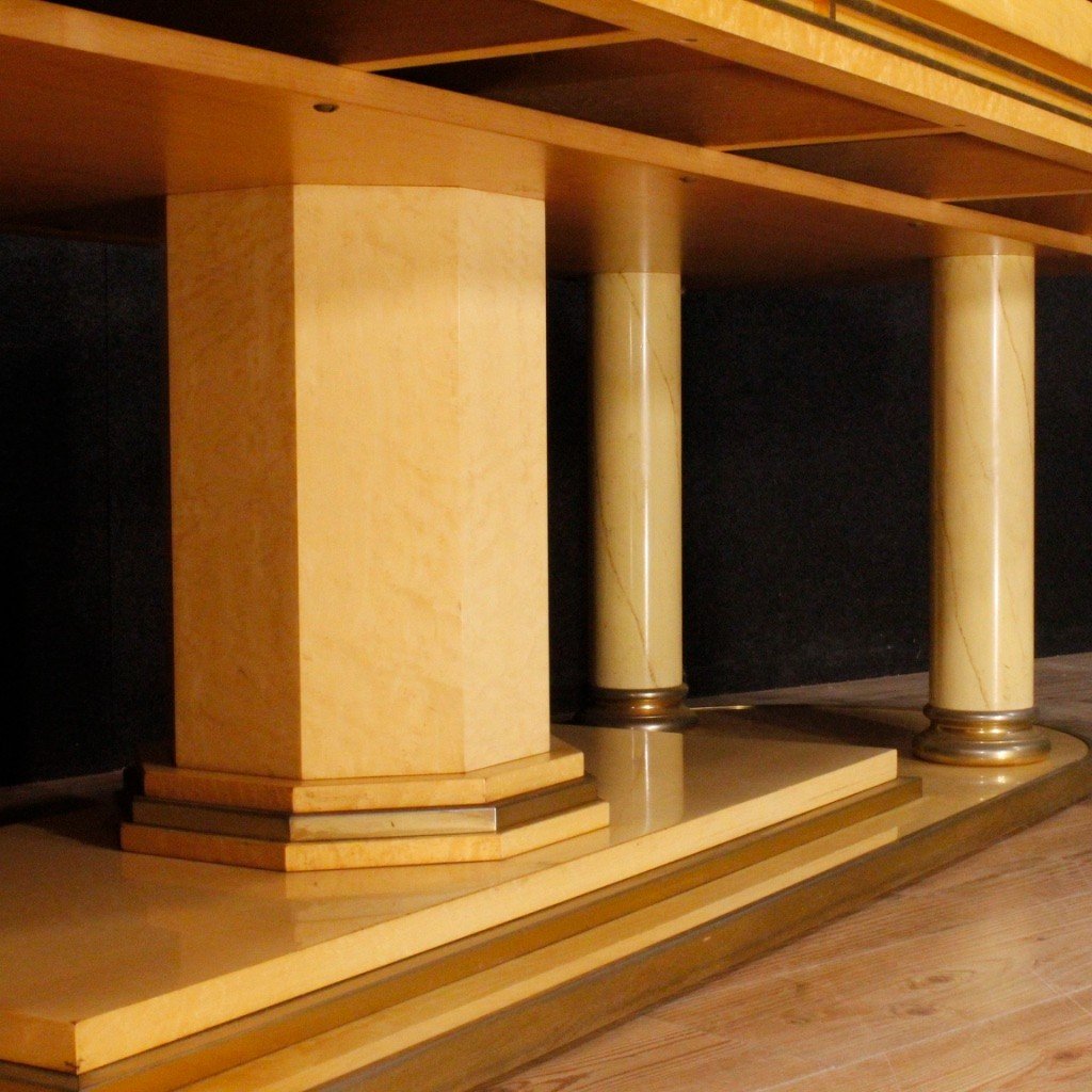 Italian Conference Table In Exotic Wood From 20th Century-photo-3