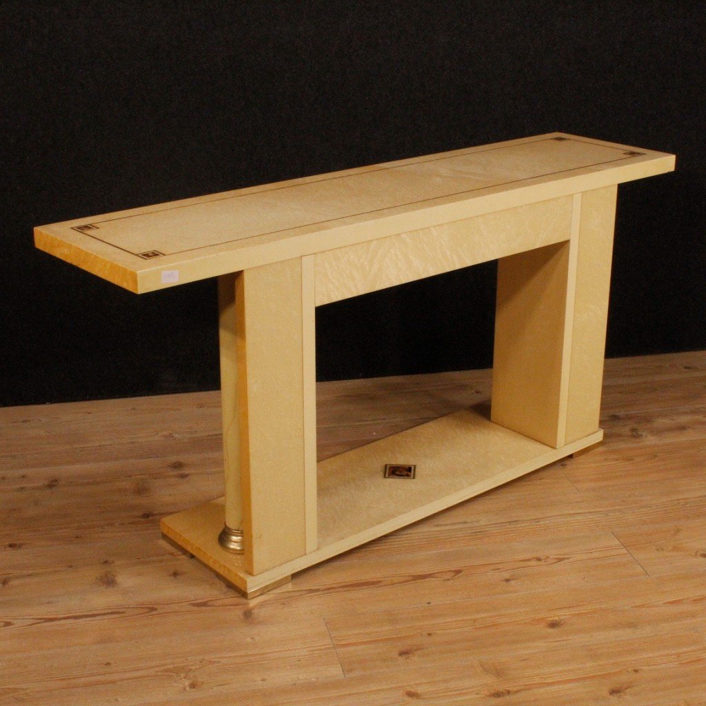 Italian Console In Exotic Wood From 20th Century-photo-1