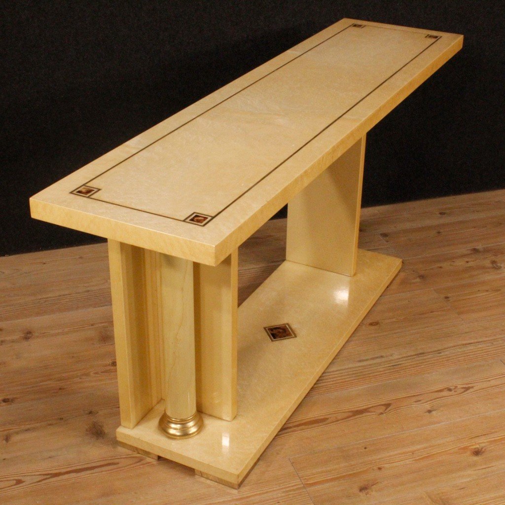 Italian Console In Exotic Wood From 20th Century-photo-2