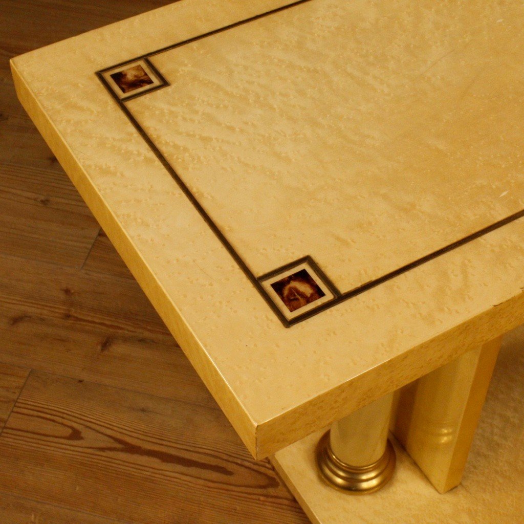 Italian Console In Exotic Wood From 20th Century-photo-3