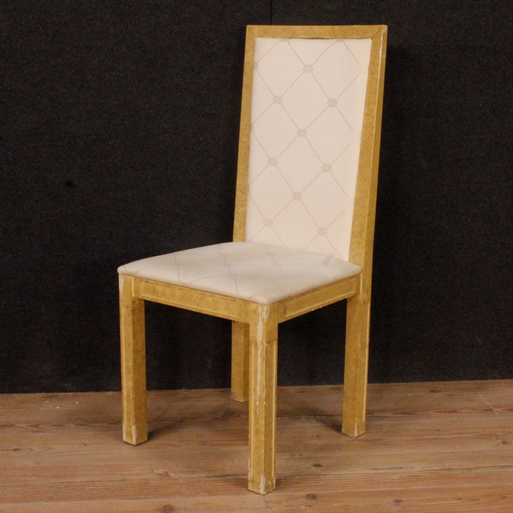8 Lacquered And Painted Italian Chairs From 20th Century-photo-4