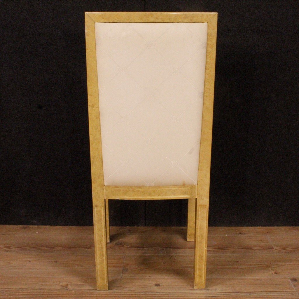 8 Lacquered And Painted Italian Chairs From 20th Century-photo-1