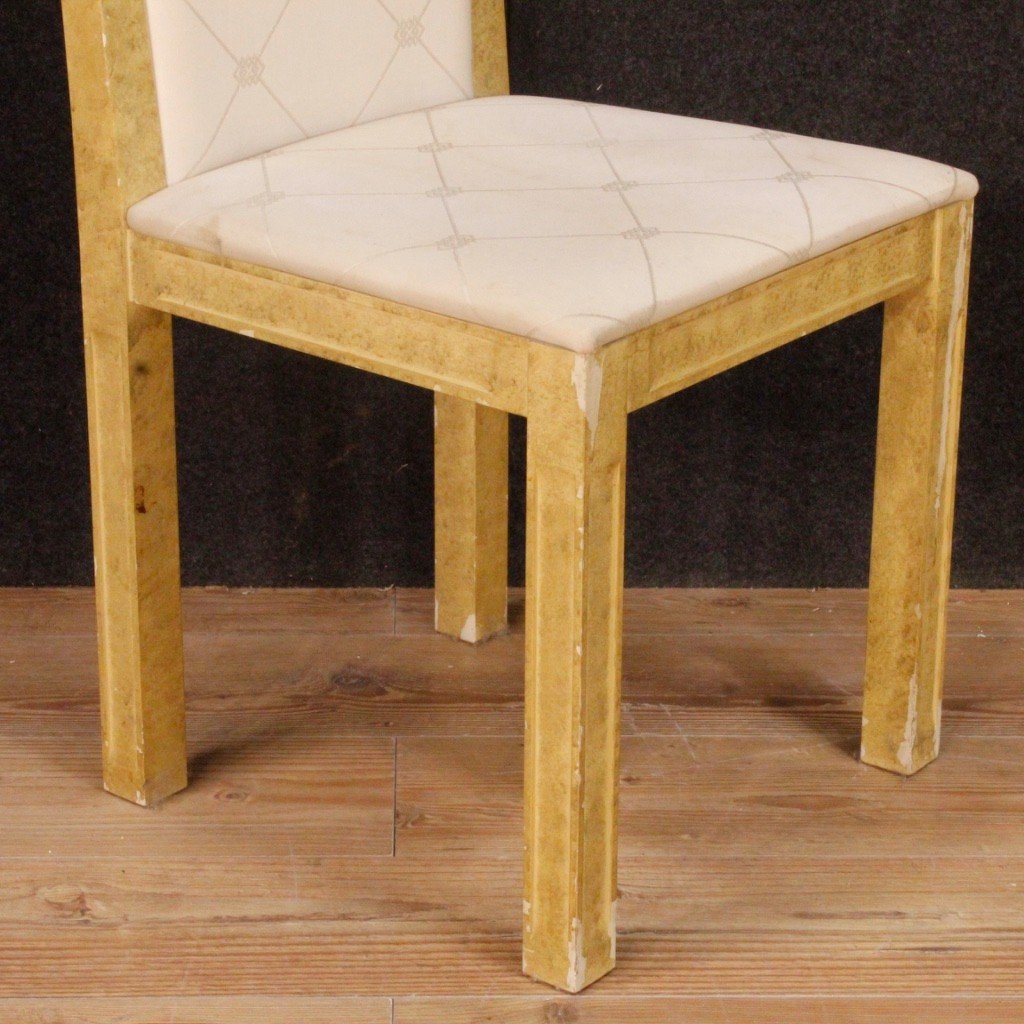 8 Lacquered And Painted Italian Chairs From 20th Century-photo-6