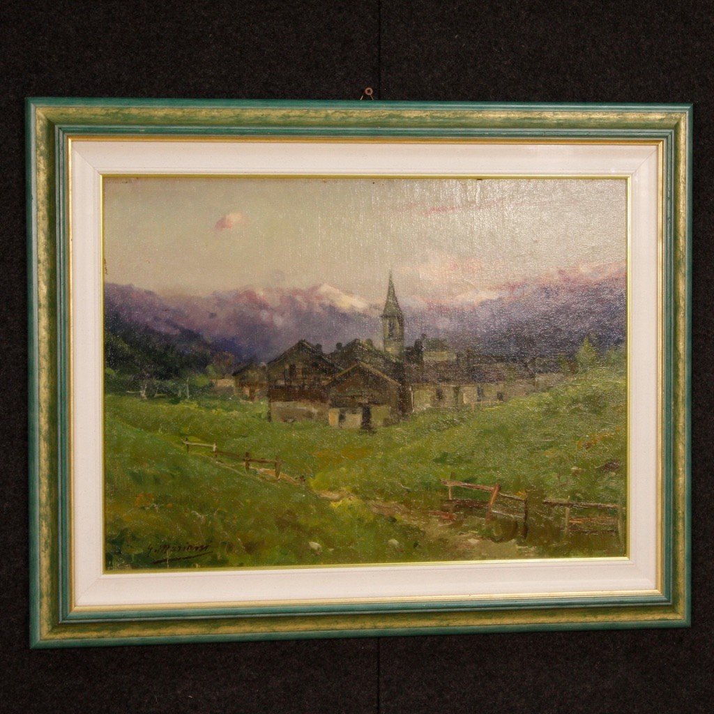 Ancien Paysage Signé G. Mariani Du 19ème Siècle