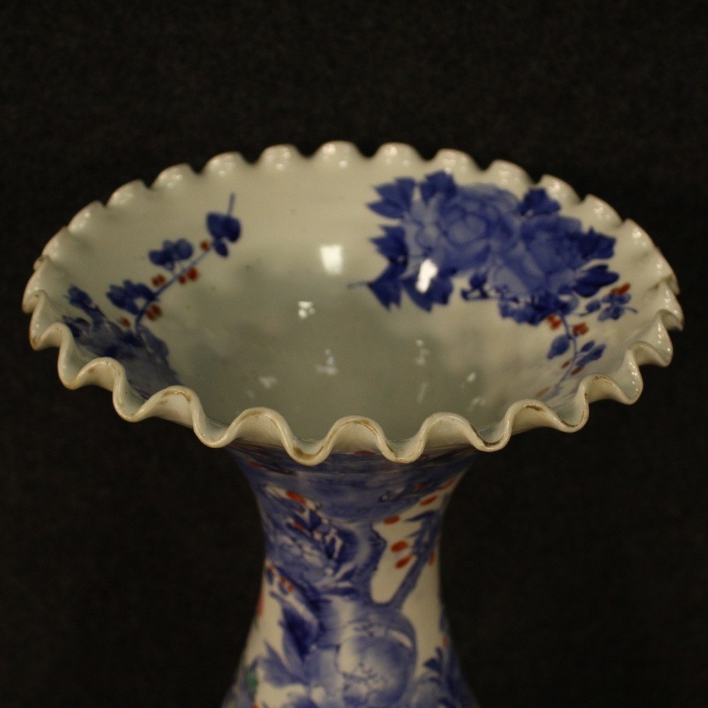 Japanese Vase In Glazed And Painted Ceramic From 20th Century-photo-2