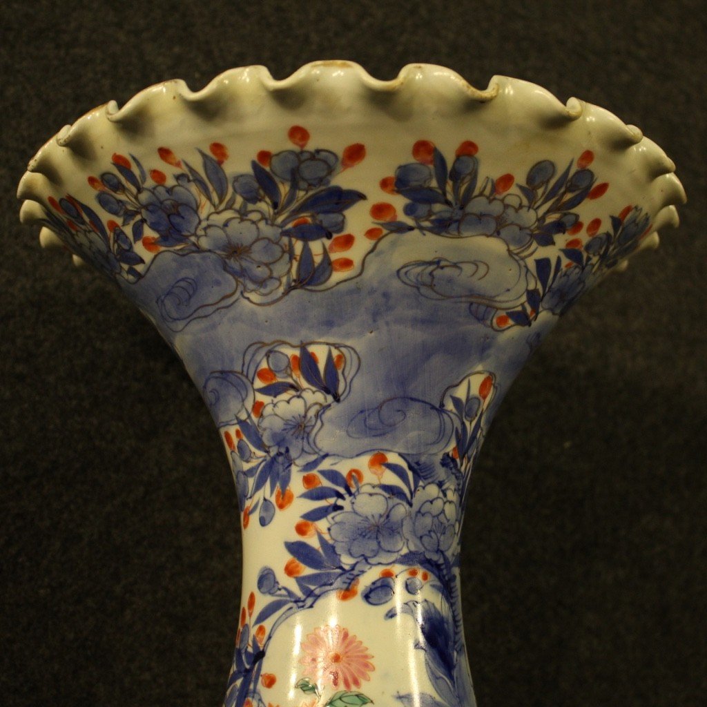 Japanese Vase In Glazed And Painted Ceramic From 20th Century-photo-2