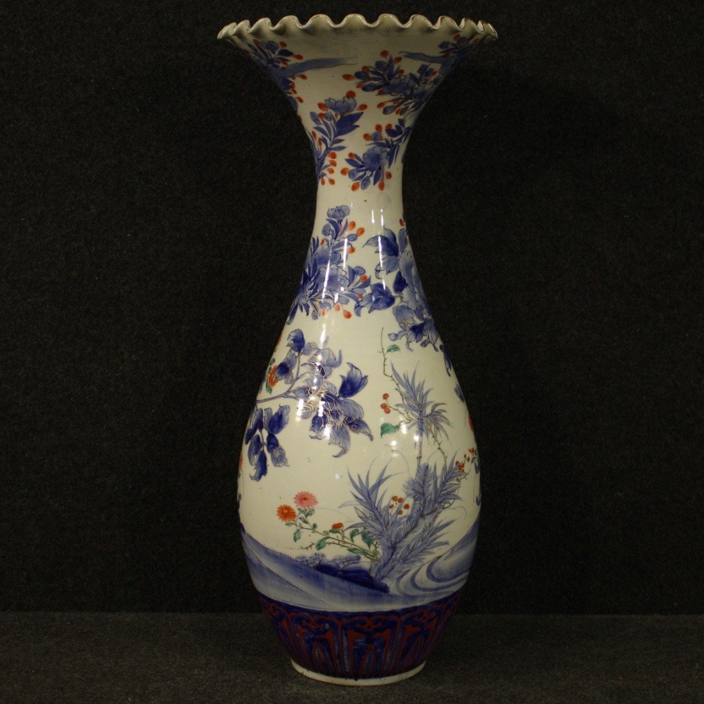 Japanese Vase In Glazed And Painted Ceramic From 20th Century-photo-6