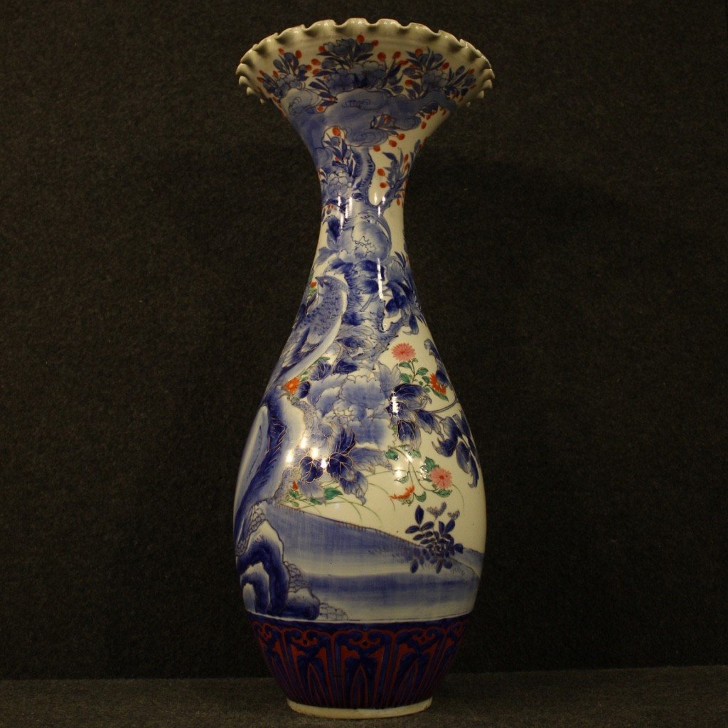 Japanese Vase In Glazed And Painted Ceramic From 20th Century-photo-7