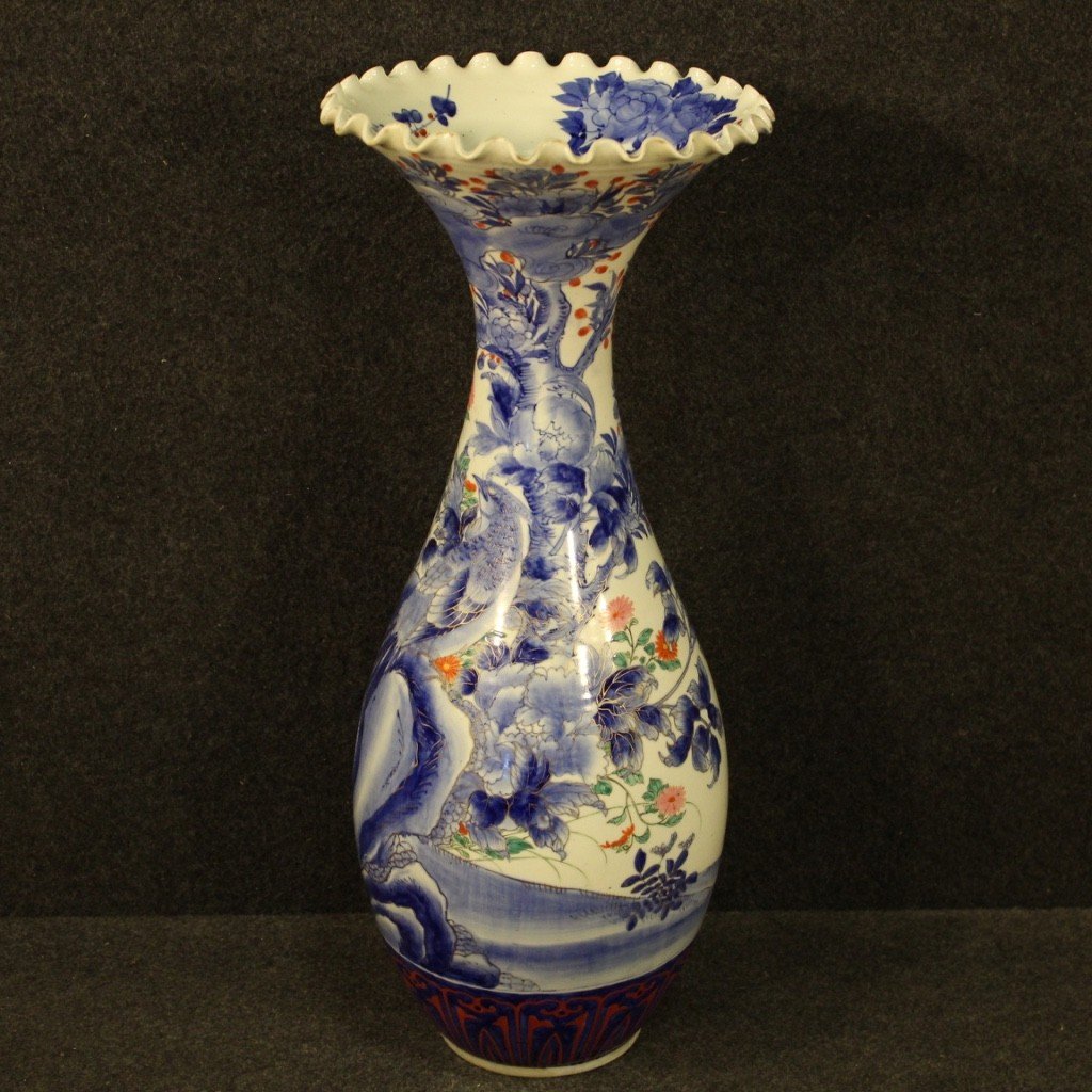 Japanese Vase In Glazed And Painted Ceramic From 20th Century