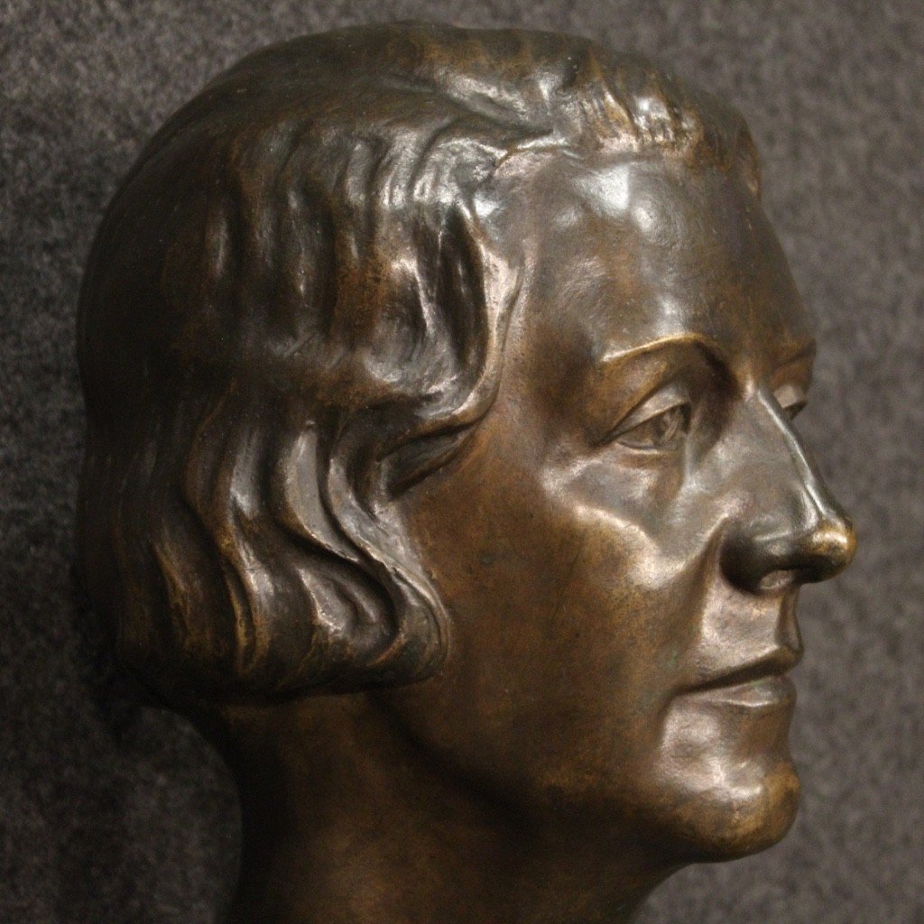 Bronze Sculpture Bust Of A Lady Signed And Dated 1930-photo-3