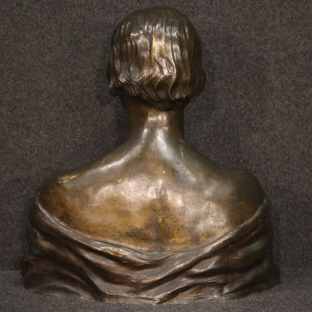 Bronze Sculpture Bust Of A Lady Signed And Dated 1930-photo-5