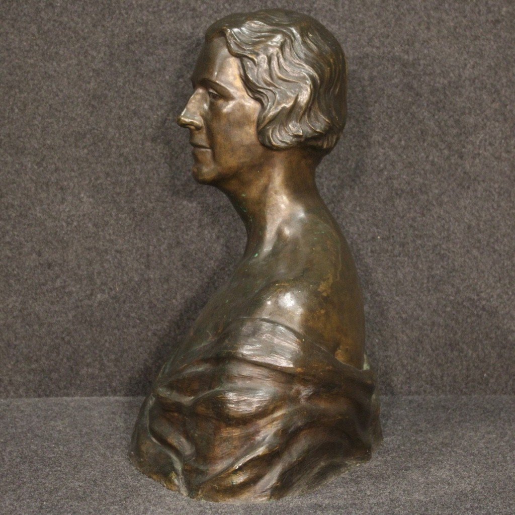 Bronze Sculpture Bust Of A Lady Signed And Dated 1930-photo-6