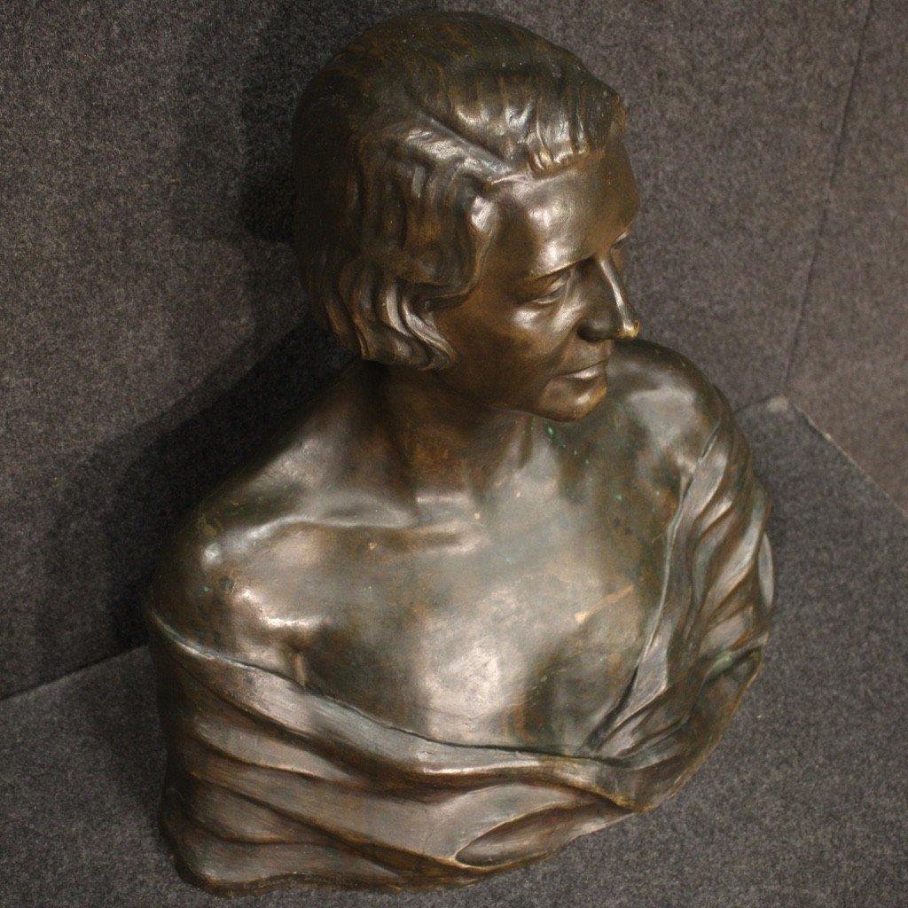 Bronze Sculpture Bust Of A Lady Signed And Dated 1930-photo-8