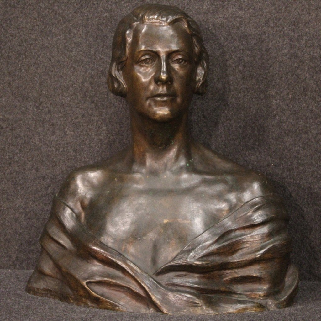 Bronze Sculpture Bust Of A Lady Signed And Dated 1930