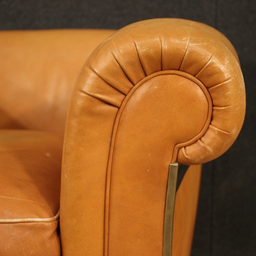 Fauteuil De Design Italien En Cuir Des Années 70-photo-6