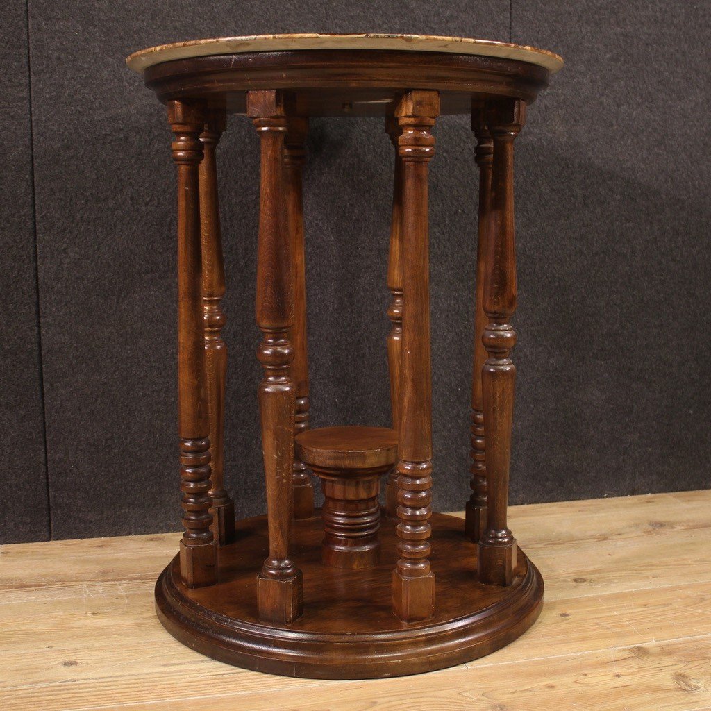 Game Table With Marble And Onyx Top With Chessboard From The 20th Century-photo-5