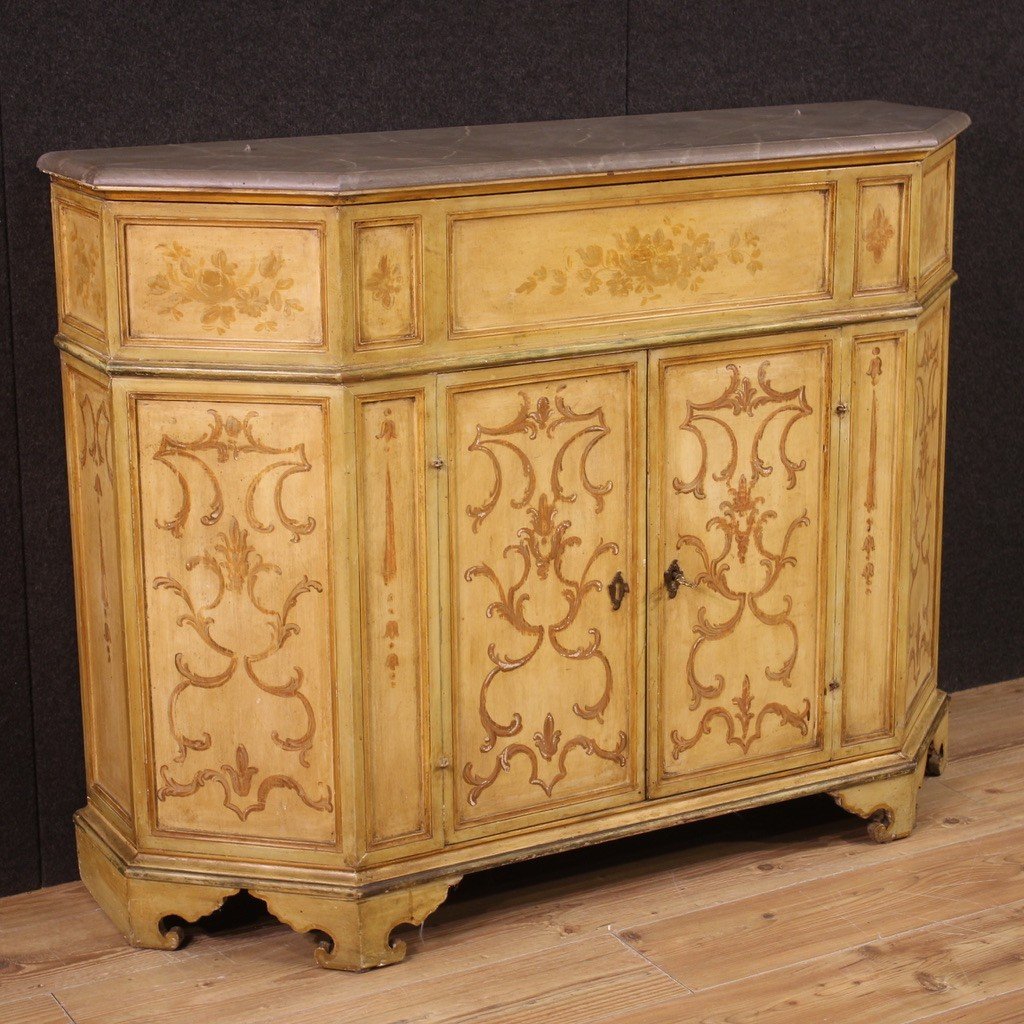 Venetian Lacquered Sideboard From The Mid-20th Century