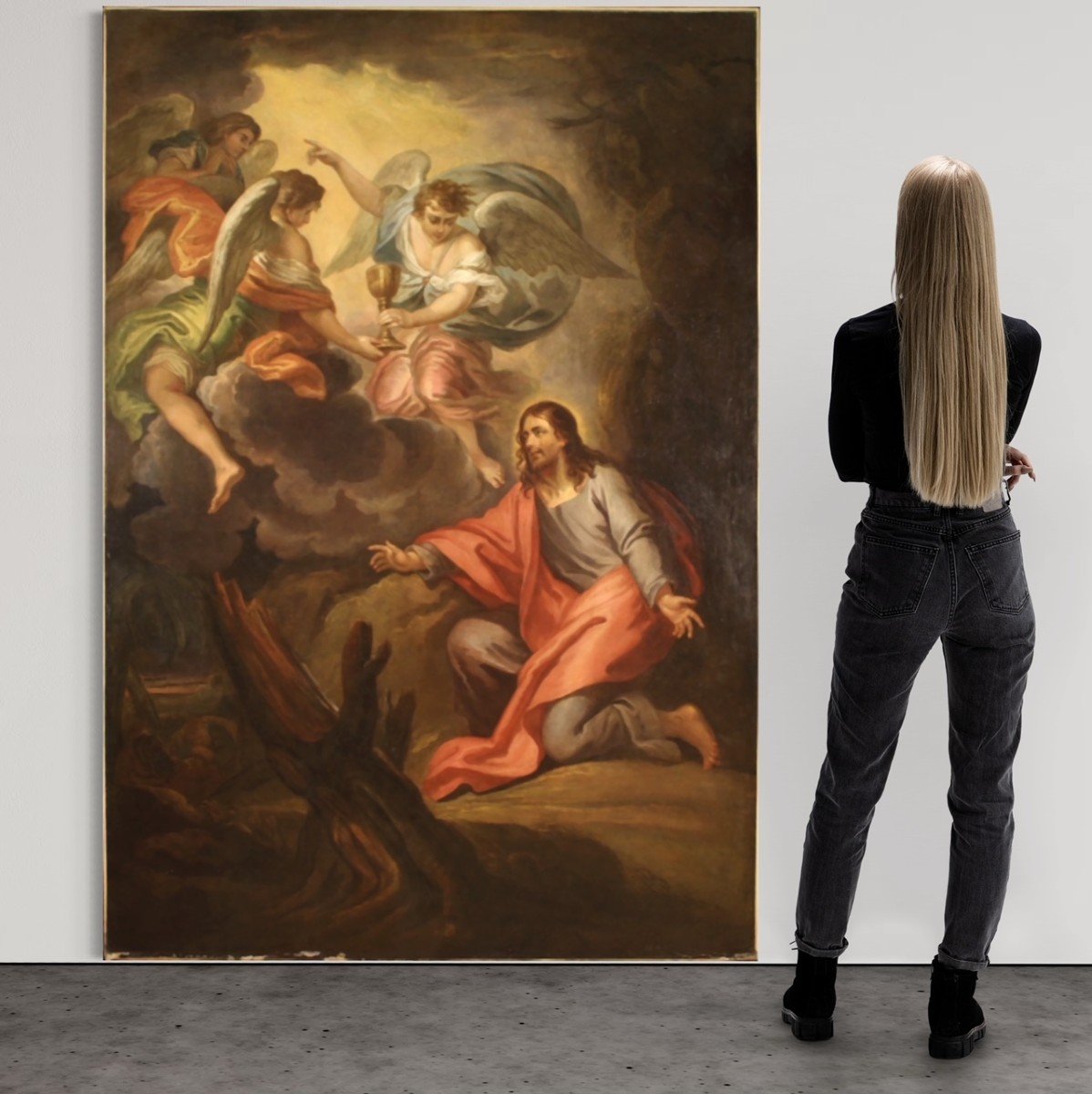 Great 18th Century Italian Painting, Christ In The Garden Of Olives-photo-3
