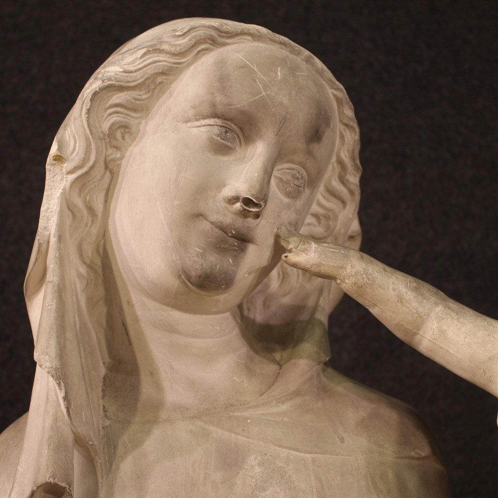 Madonna With Child, Great Plaster Sculpture From The 20th Century-photo-4