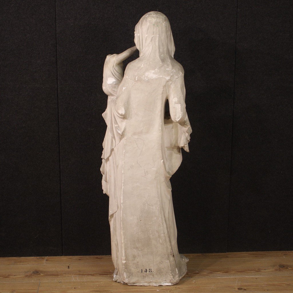 Madonna With Child, Great Plaster Sculpture From The 20th Century-photo-1