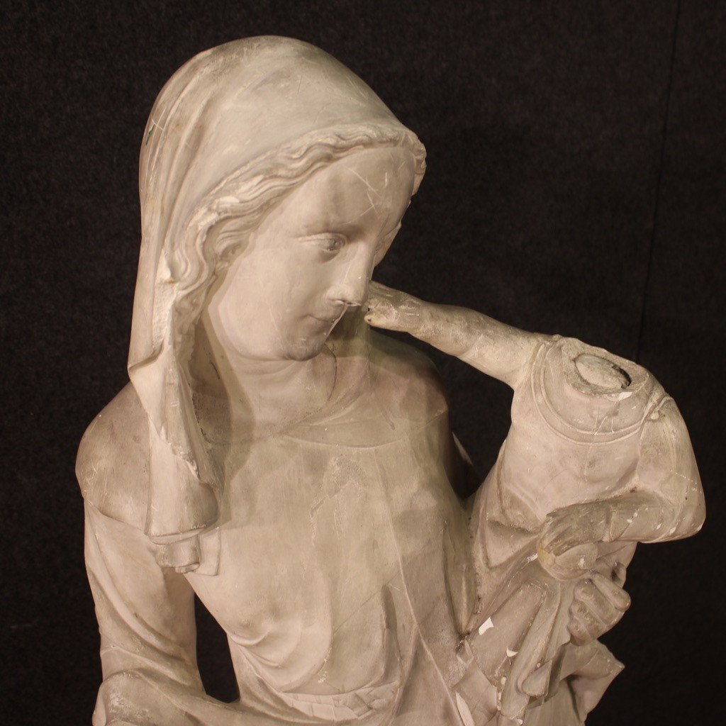 Madonna With Child, Great Plaster Sculpture From The 20th Century-photo-6