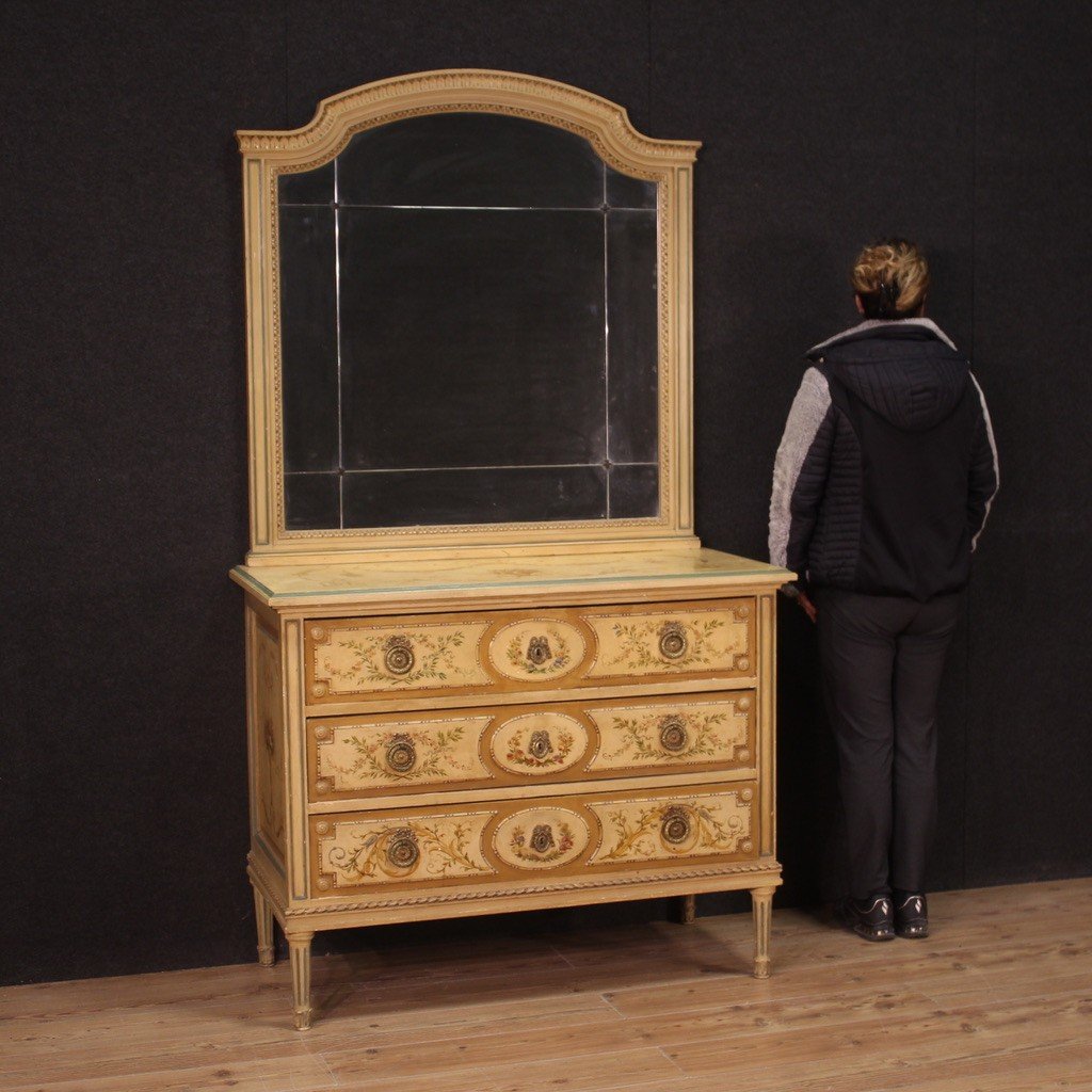 Lacquered Dresser With Mirror Louis XVI Style From 1960s-photo-3