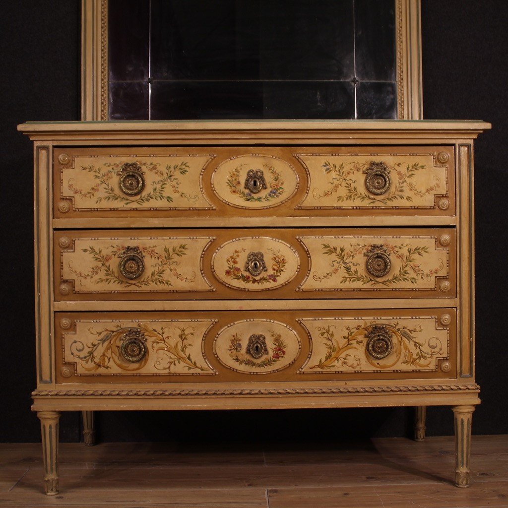 Lacquered Dresser With Mirror Louis XVI Style From 1960s-photo-1