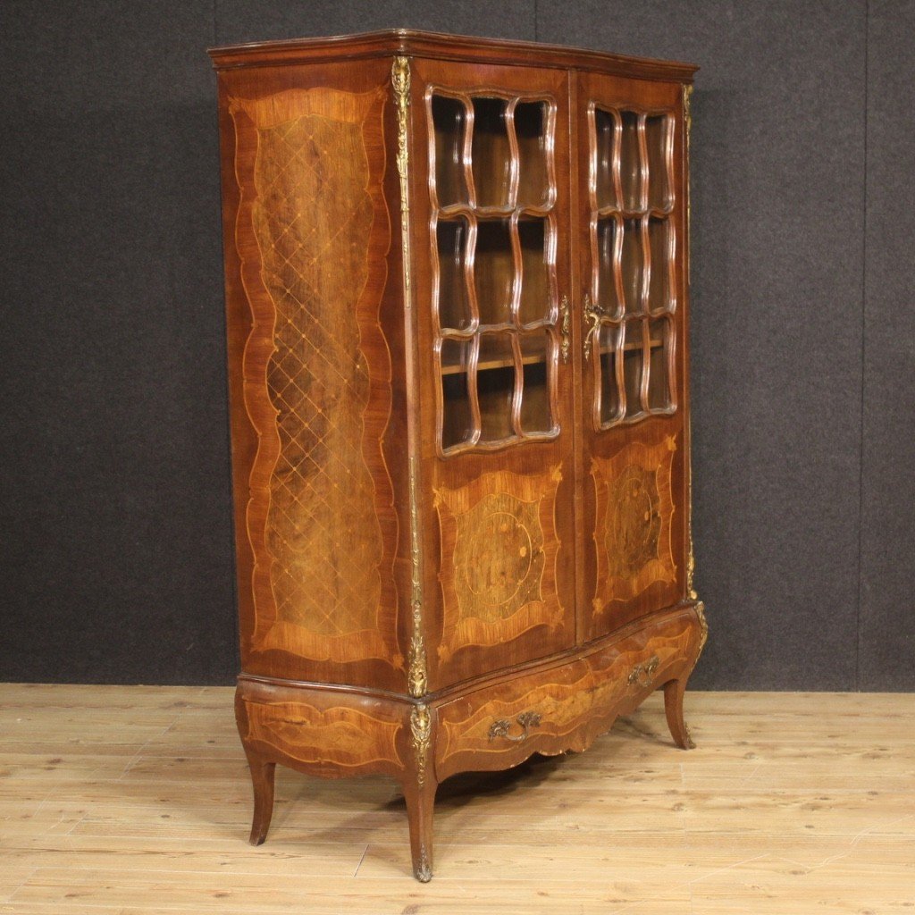 Great Inlaid French Display Cabinet From The 1950s-photo-2