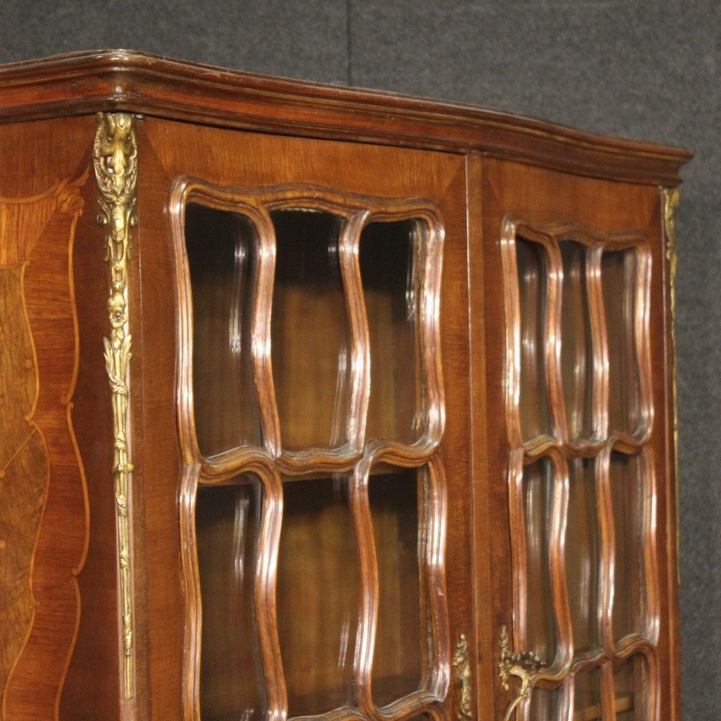 Great Inlaid French Display Cabinet From The 1950s-photo-3