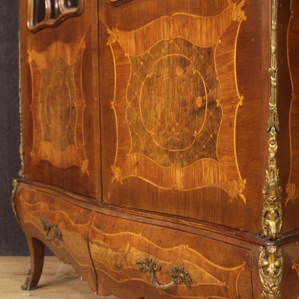 Great Inlaid French Display Cabinet From The 1950s-photo-5