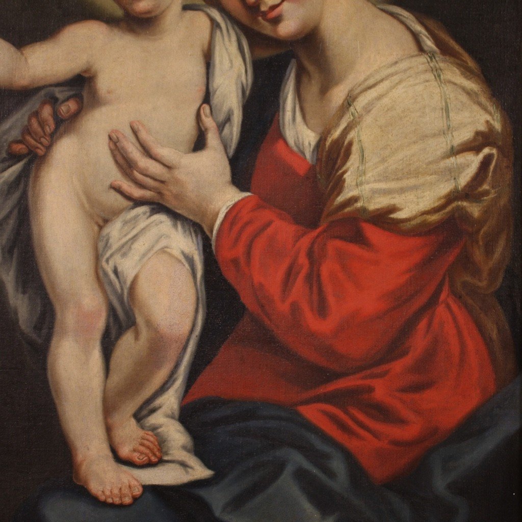 Peinture Vierge à l'Enfant De La Première Moitié Du 18ème Siècle-photo-3