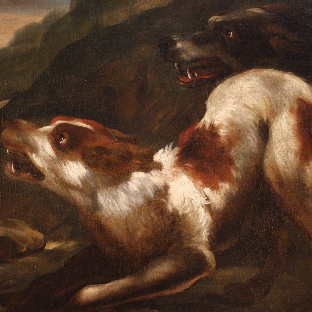 Great 17th Century Painting, The Shepherd With His Dogs-photo-1