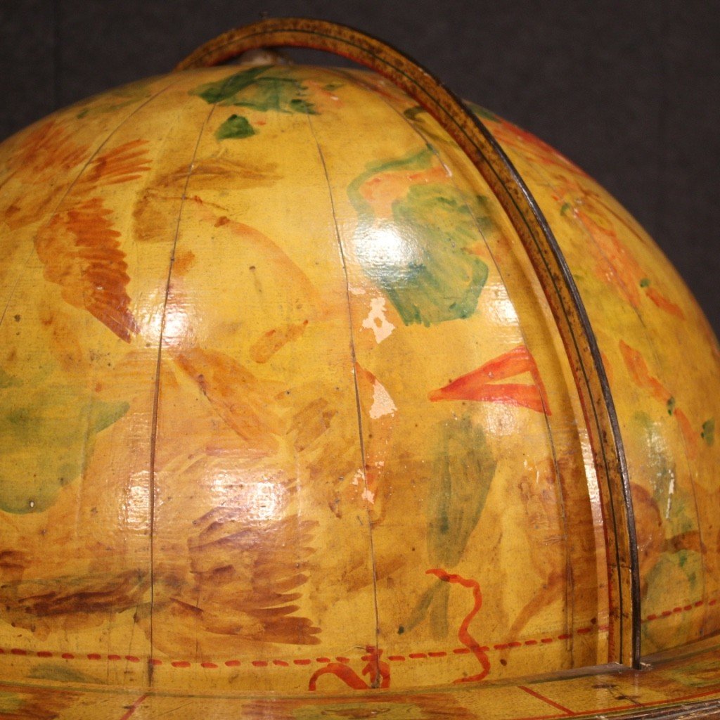 Great Globe In Wood From 70s-photo-3