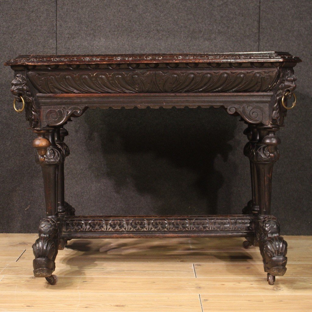 Renaissance Style Writing Desk From The First Half Of The 20th Century-photo-5