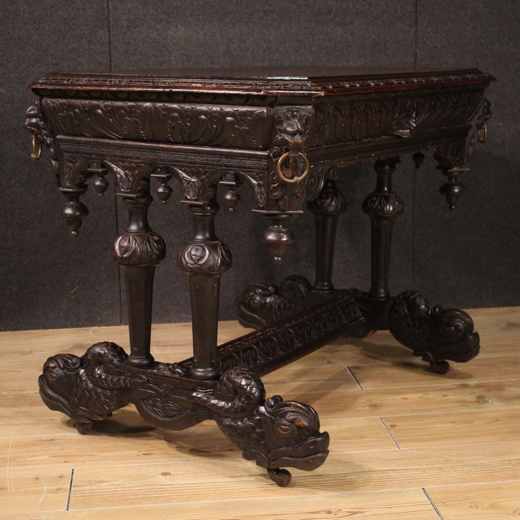 Renaissance Style Writing Desk From The First Half Of The 20th Century-photo-6