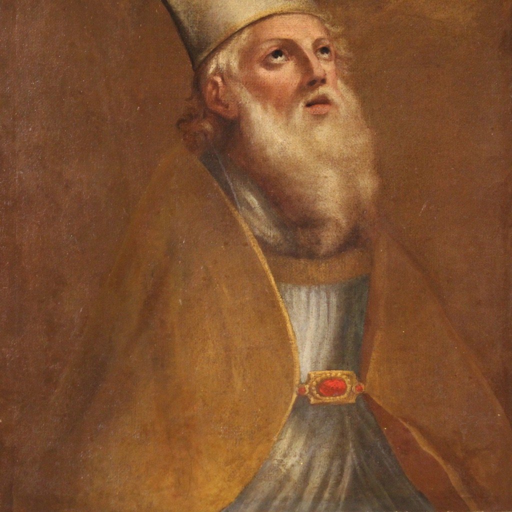 Portrait d'Un évêque Tableau Du 18ème Siècle-photo-1