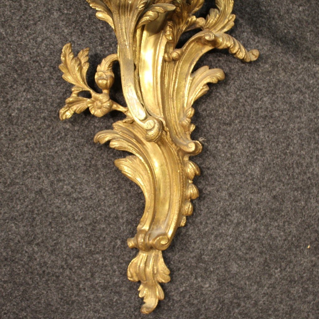 Pair Of Wall Lights In Gilt Bronze In Louis XV Style-photo-4