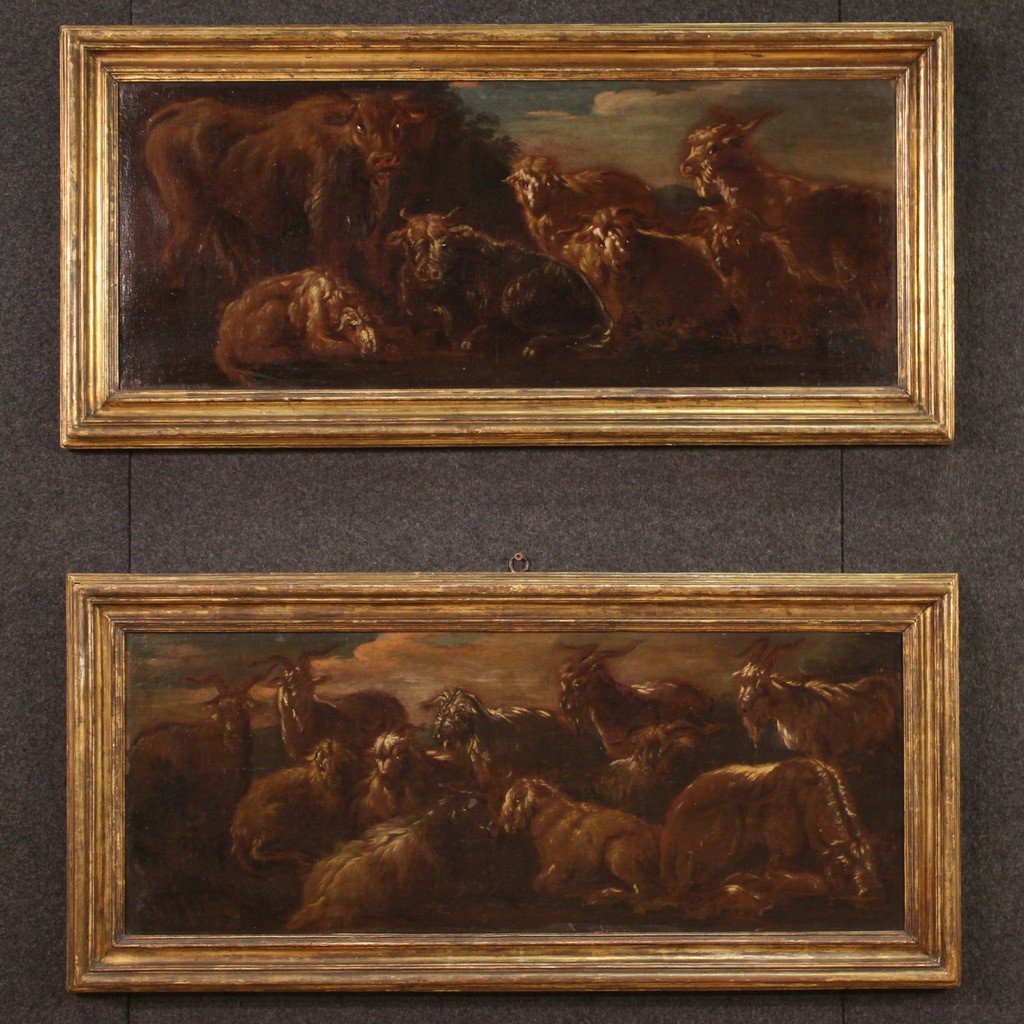 Painting Landscape With Goats From The Second Half Of The 17th Century-photo-3