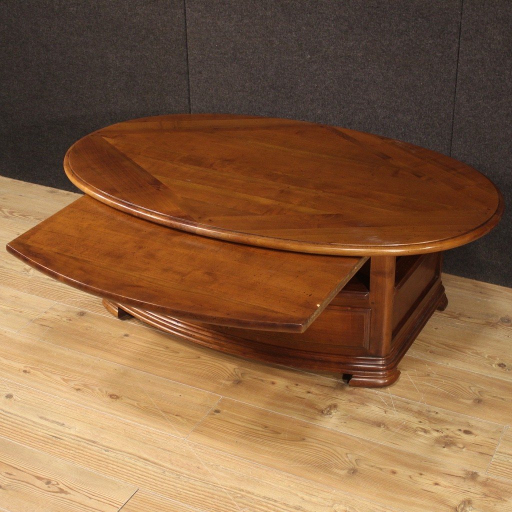 French Coffee Table In Cherry And Fruitwood-photo-4