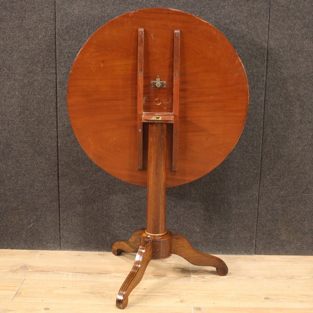 English Side Table In Inlaid Wood From The 20th Century-photo-6