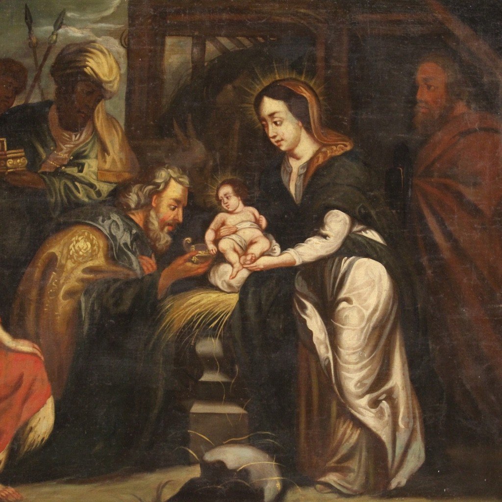 Religious Painting Adoration Of The Magi From The 18th Century-photo-6