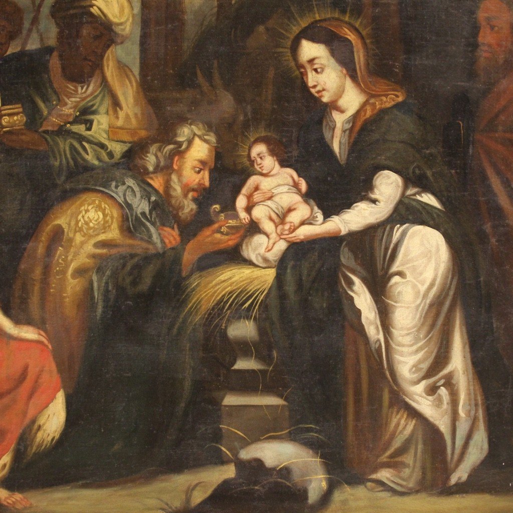 Religious Painting Adoration Of The Magi From The 18th Century-photo-7