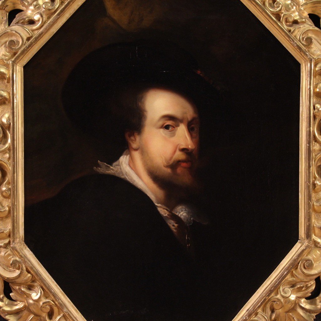 Portrait Of Rubens With Spectacular 19th Century Gilded Frame-photo-2