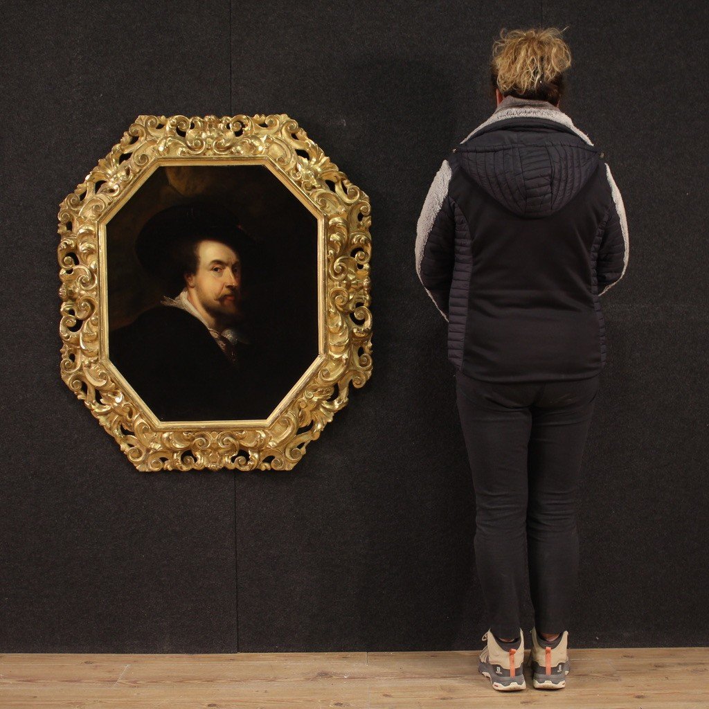 Portrait Of Rubens With Spectacular 19th Century Gilded Frame-photo-3