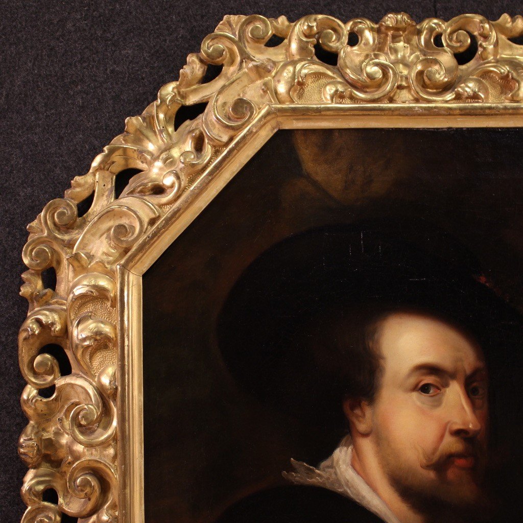 Portrait Of Rubens With Spectacular 19th Century Gilded Frame-photo-8