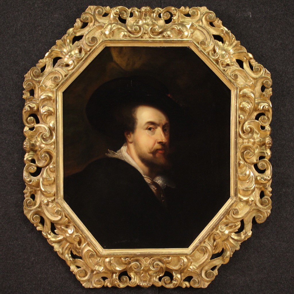 Portrait Of Rubens With Spectacular 19th Century Gilded Frame