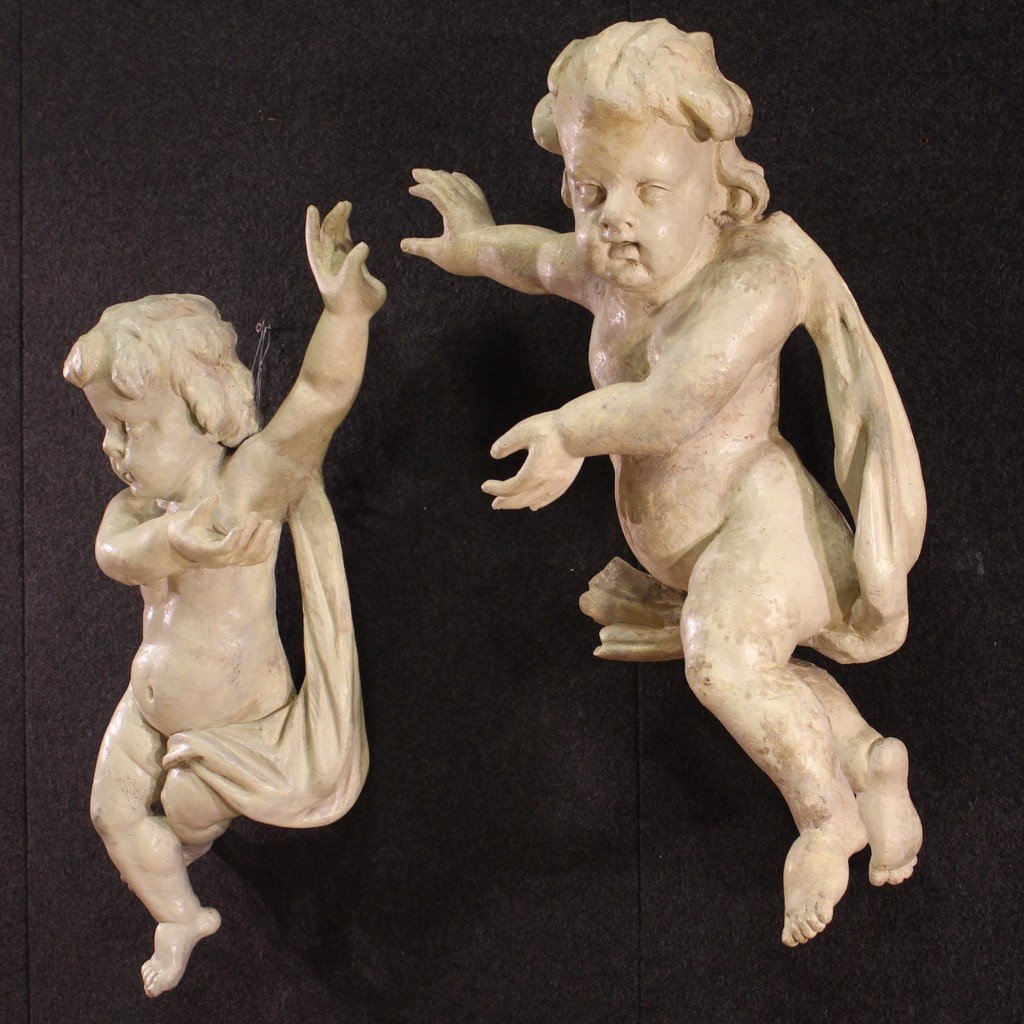 Pair Of 18th Century Cherub Sculptures-photo-1