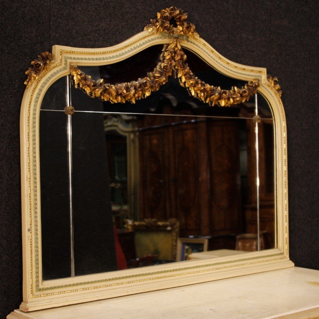 Commode In Lacquered Wood With Mirror In Louis XVI Style-photo-1