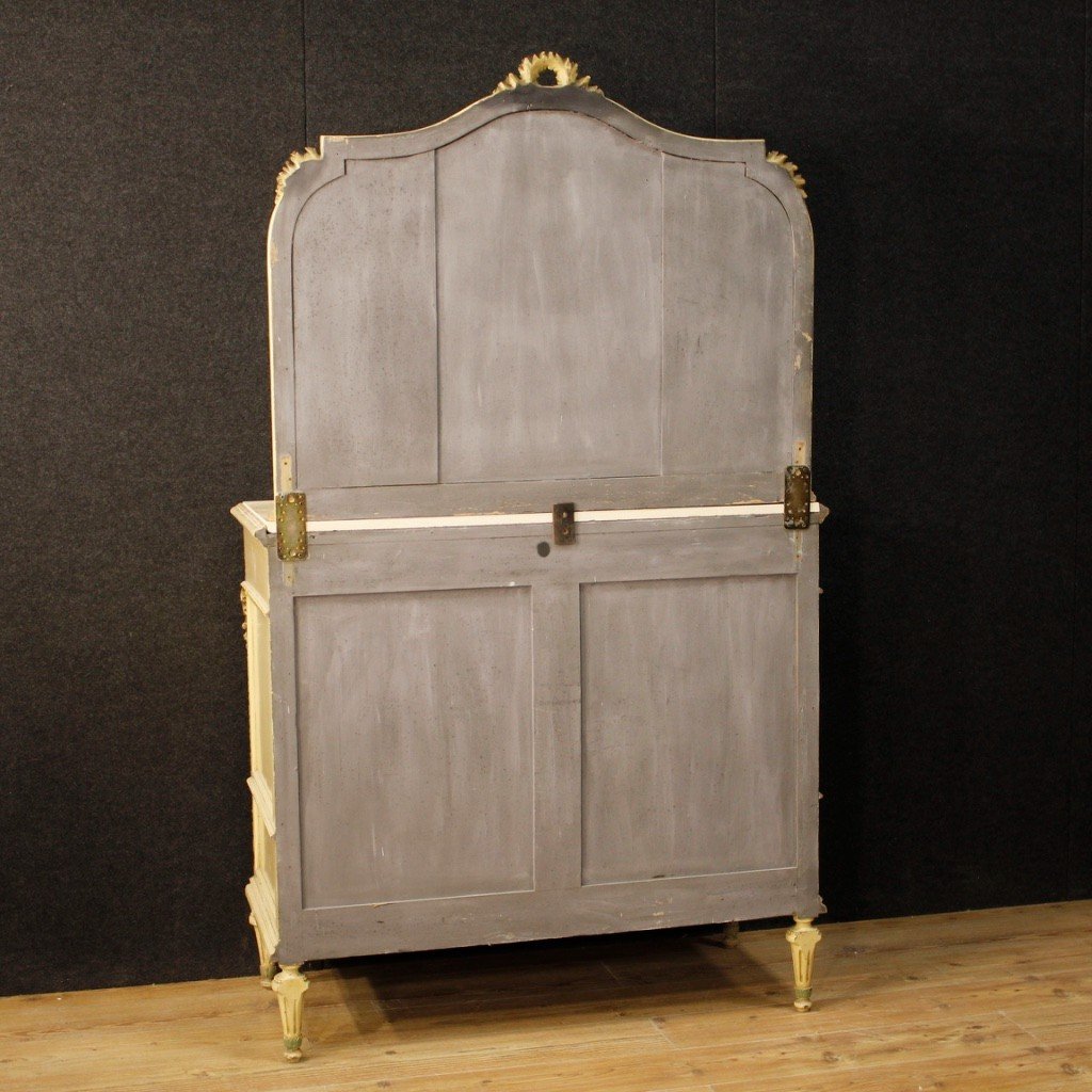 Commode In Lacquered Wood With Mirror In Louis XVI Style-photo-2